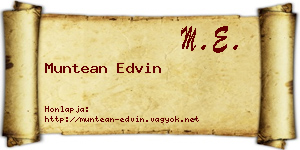 Muntean Edvin névjegykártya